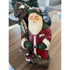 Big Sky Carvers Large Santa Fishing Buddies II Signed Numbered A1026  10”